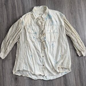 Free People Denim Tie Dye Top